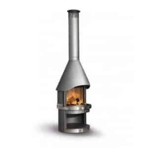 HERMAPRO Vario 70 Edelstahl Gartenkamin in grau | GLATT