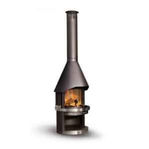 HERMAPRO Vario 80 Edelstahl Gartenkamin in schwarz | GESTEPPT