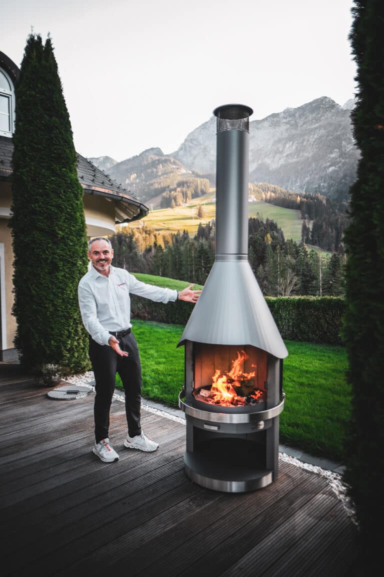 Hermapro Edelstahl Gartenkamin