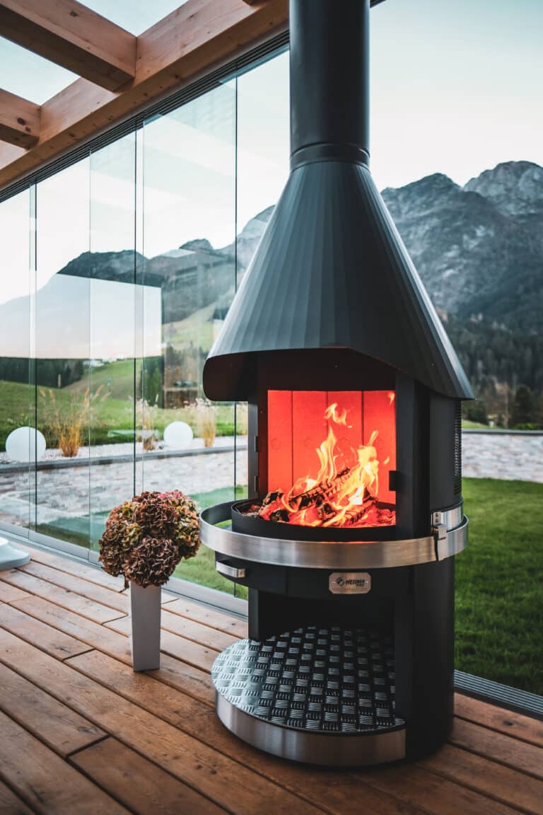 Gartenkamin im Wintergarden