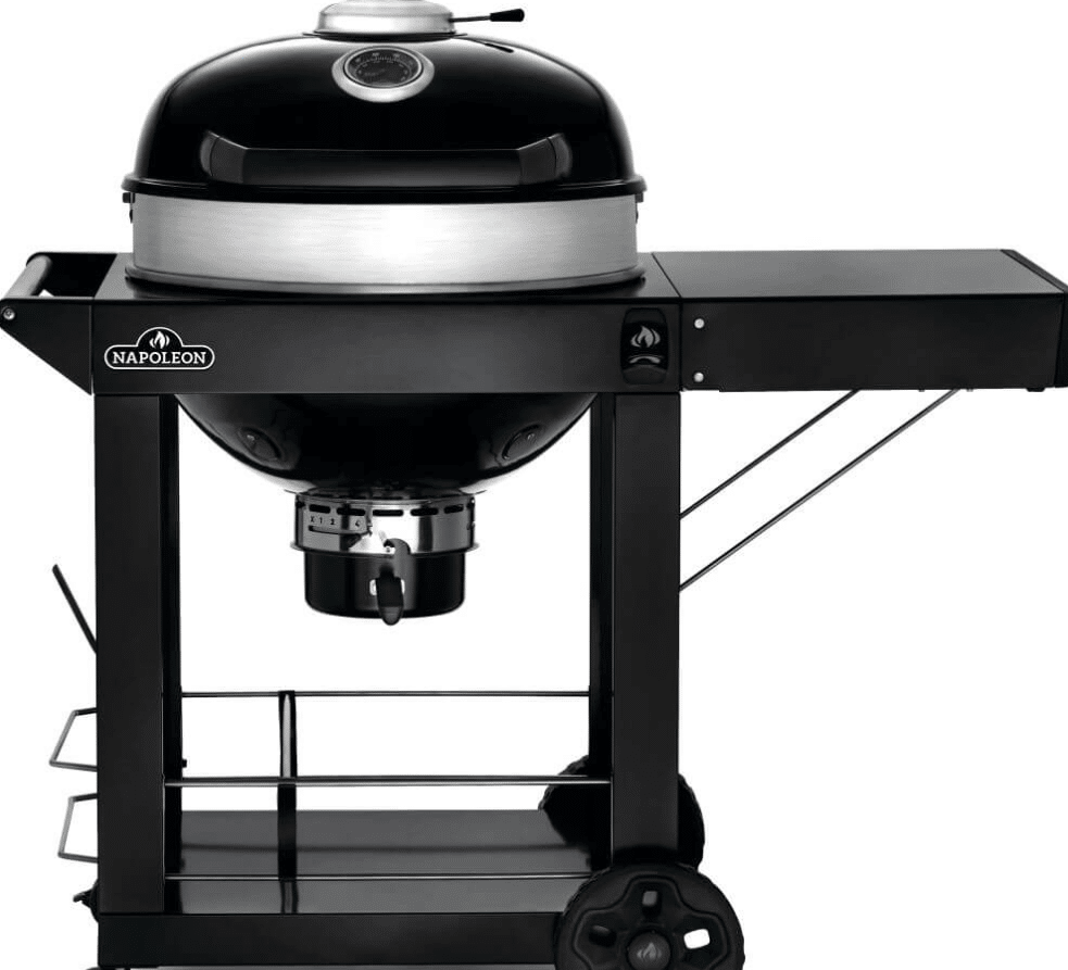 Napoleon PRO22 Holzkohle Kugelgrillwagen Schwarz, mit Tisch und Wagen